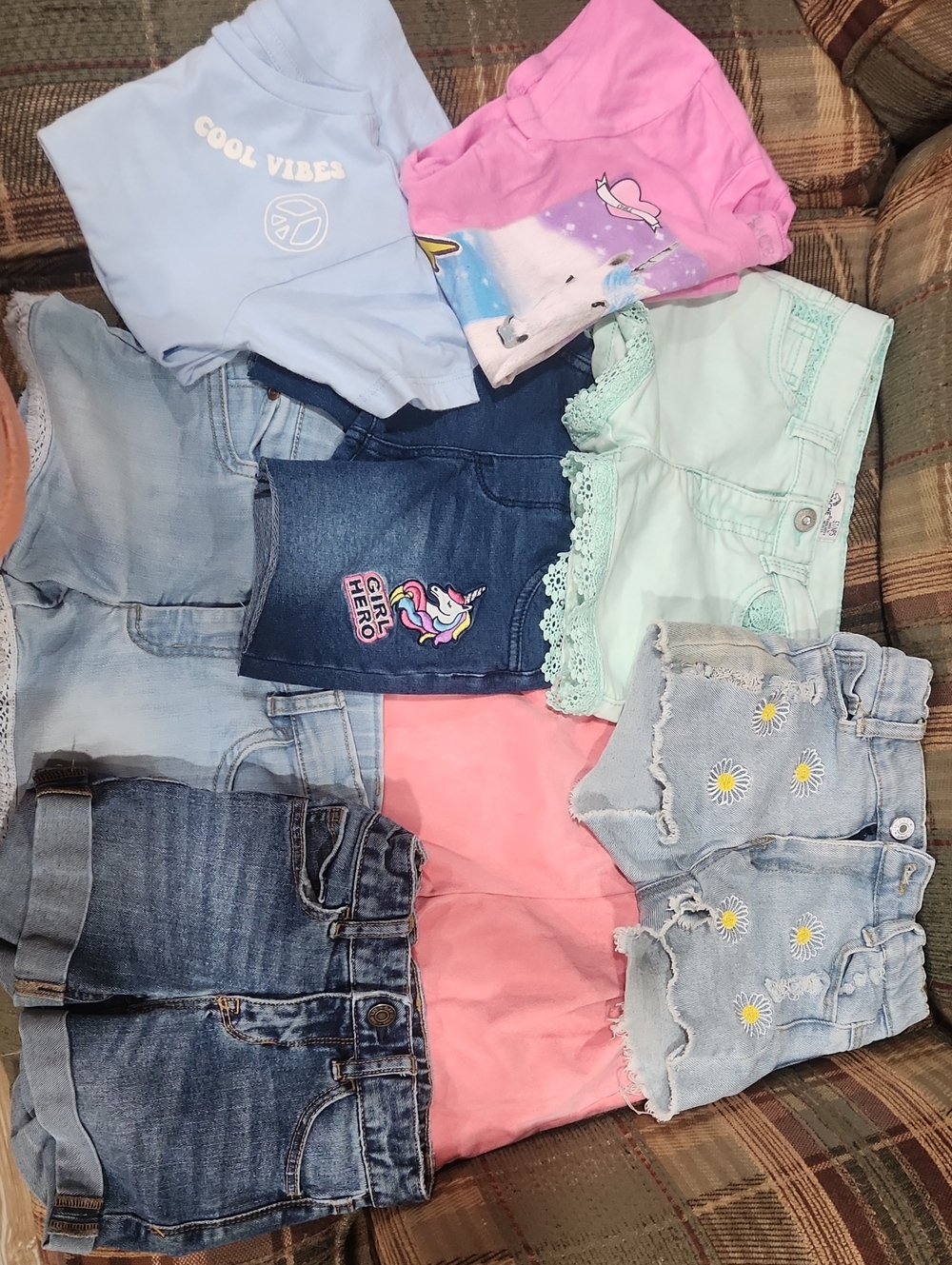 8 Piece Girls 5T Shorts & Tee BUNDLE